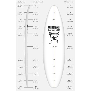 US Blanks 62 P surfboard blank