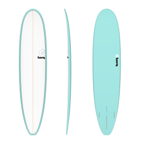 Torq 86 Long light teal blue white deck Surfboard